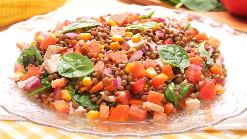 Para la vinagreta de la ensalada de lentejas