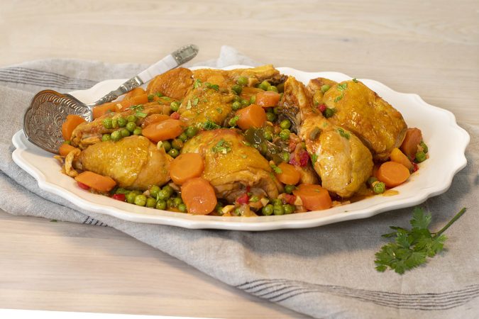 Preparación del estofado de pollo