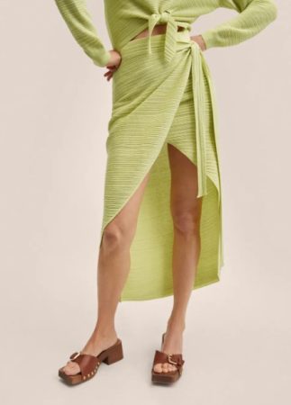 Falda cruzada punto de Mango