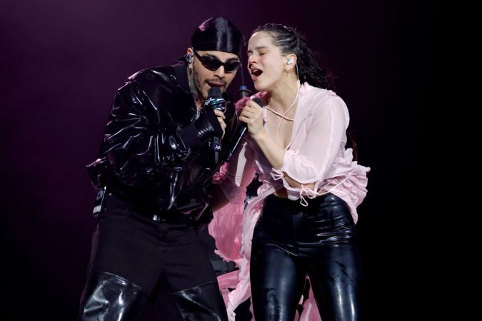 Rauw Alejandro y Rosalía en concierto