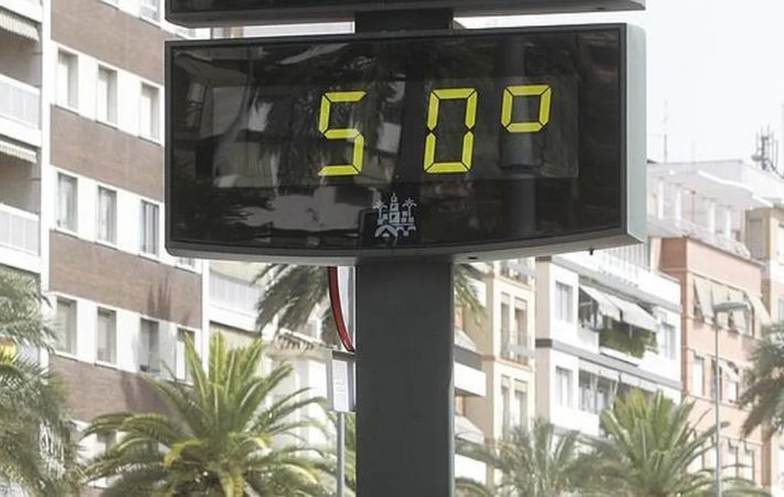 Termómetro con 50 grados