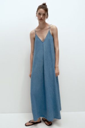 Vestido denim de Zara
