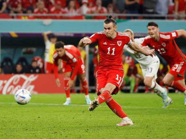 Gareth Bale en el partido de Gales contra Estados Unidos