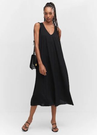 Vestido midi plisado de Mango