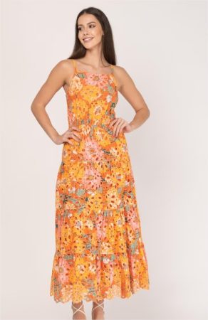 vestido largo algodon paneles