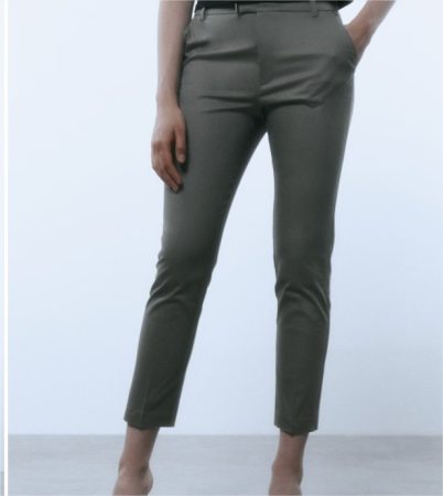 Pantalón satén básico en Kaki