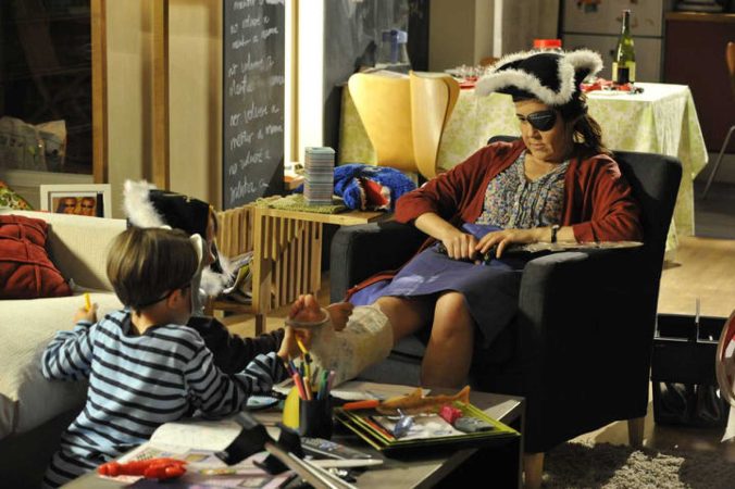 Laura Lebrel y sus hijos