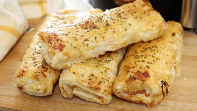 Hacer unas napolitanas de jamón york y queso en una freidora de aire