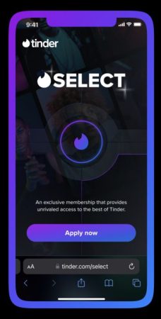 Tinder Select es una membresía exclusiva