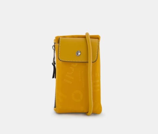 bolso de movil mostaza