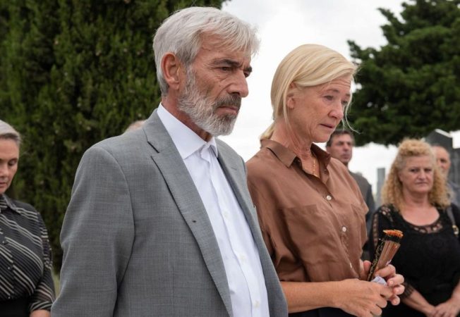 Antonio y Merche en el funeral