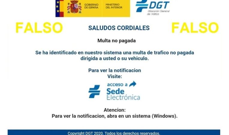 La DGT advierte sobre el aviso de “multa pendiente”
