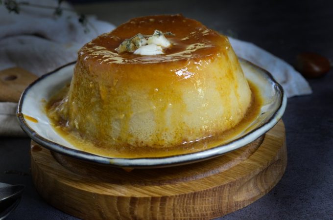 primer plano del flan de castanas Merca2.es