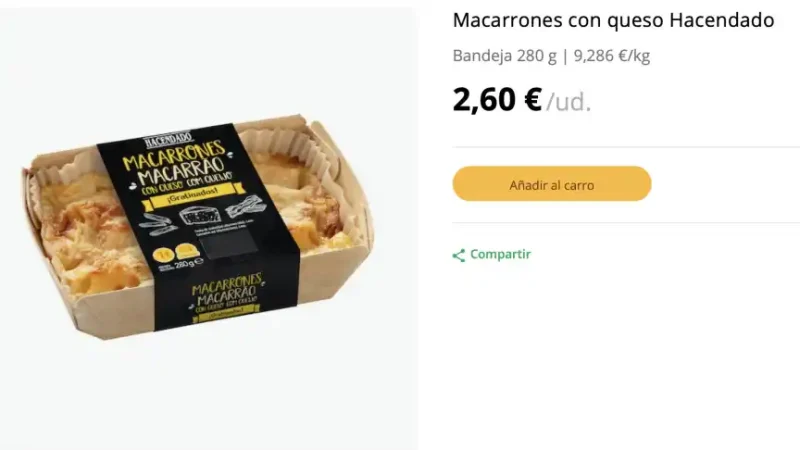 Mercadona arrasa con sus platos preparados, estos son los mejores y una novedad que está sorprendiendo a todos 4 Merca2.es Macarrones con queso Mercadona Merca2.es