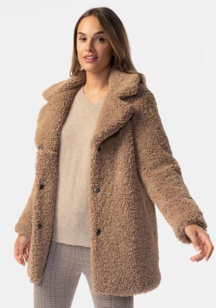 Abrigo de borreguito con automáticos de mujer TEX