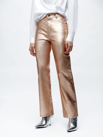 Jeans mom straight metalizado