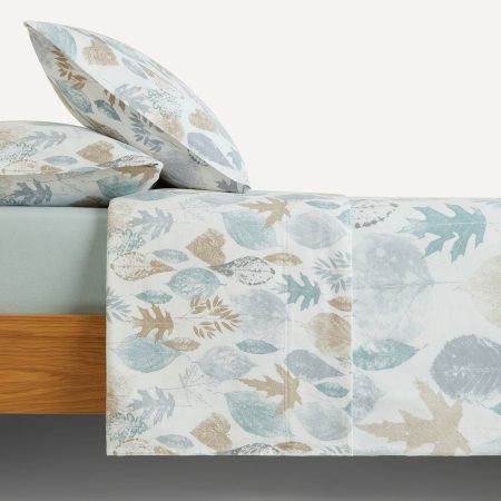 Juego de sábanas con bajera franela Hojas El Corte Inglés