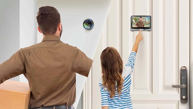 Mirilla digital AYR MOD 754 con pantalla 4" latonado