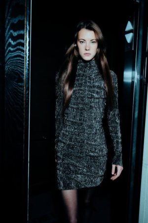 Vestido Drapeado Hilo Metalizado