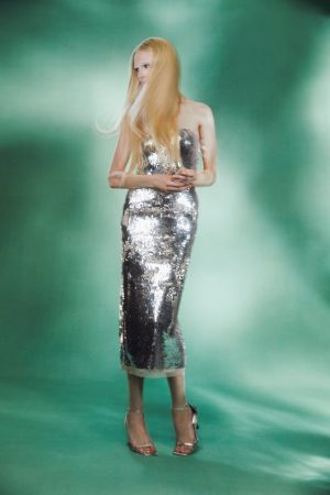 Vestido palabra de honor lentejuelas