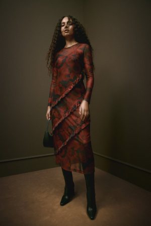 Vestido tul con estampado floral