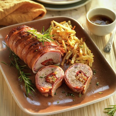 paso a paso para realizar solomillo relleno envuelto en beicon con patatas paja resultado final 7e16bb72 1200x1200 Merca2.es