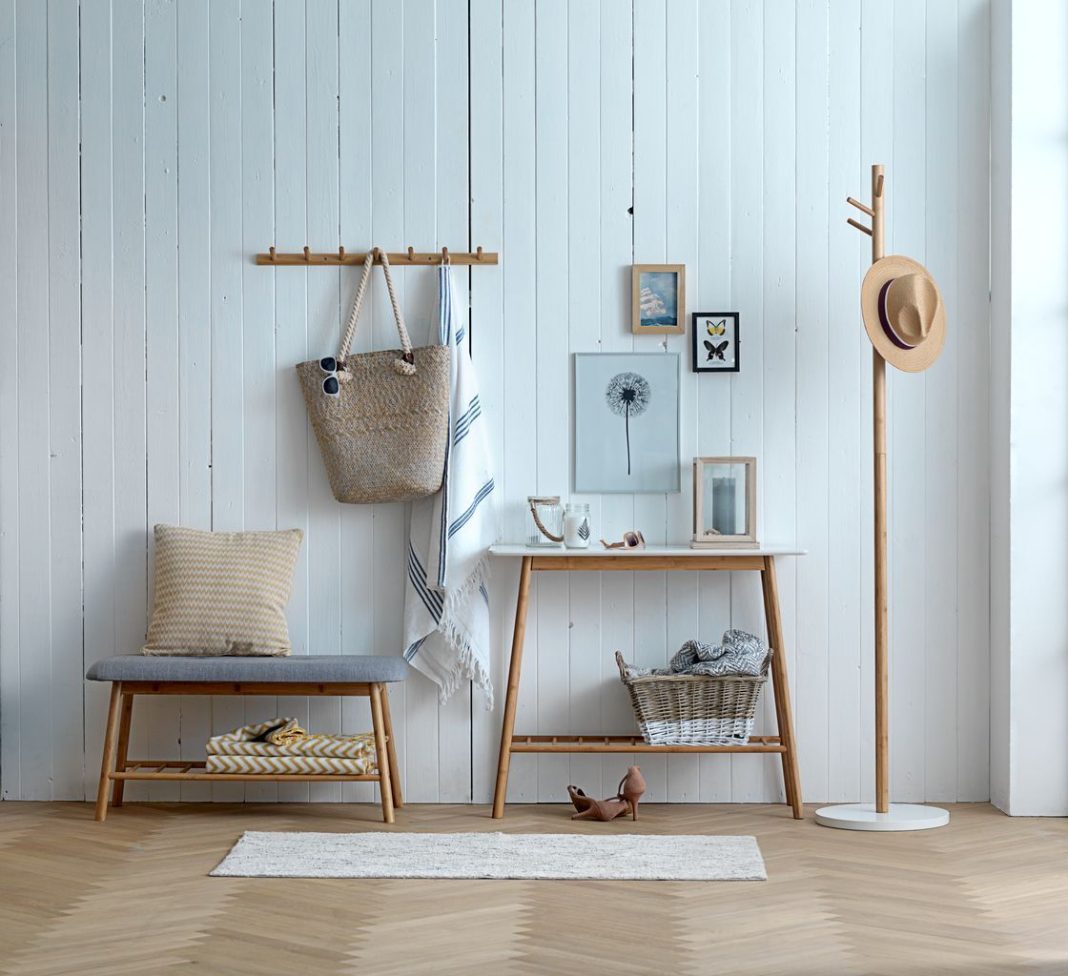 Banco VANDSTED gris/bambú