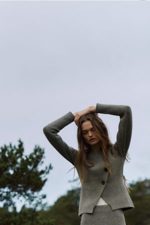 Chaqueta cruzada punto