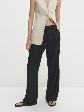 Pantalón fluido mezcla lyocell pinzas