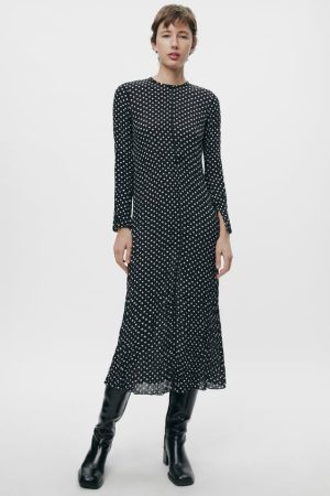 Vestido arrugado lunares ZW Collection
