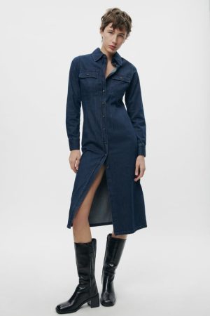 Vestido camisero denim ZW Collection
