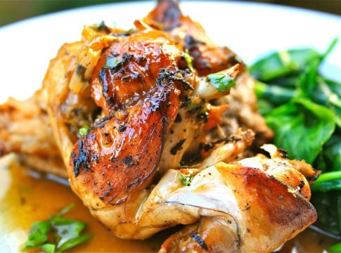 conejo al ajillo con puré de castañas 2 Martín Berasategui