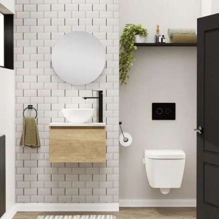 Mueble de baño con lavabo Nica olmo 50x29 cm