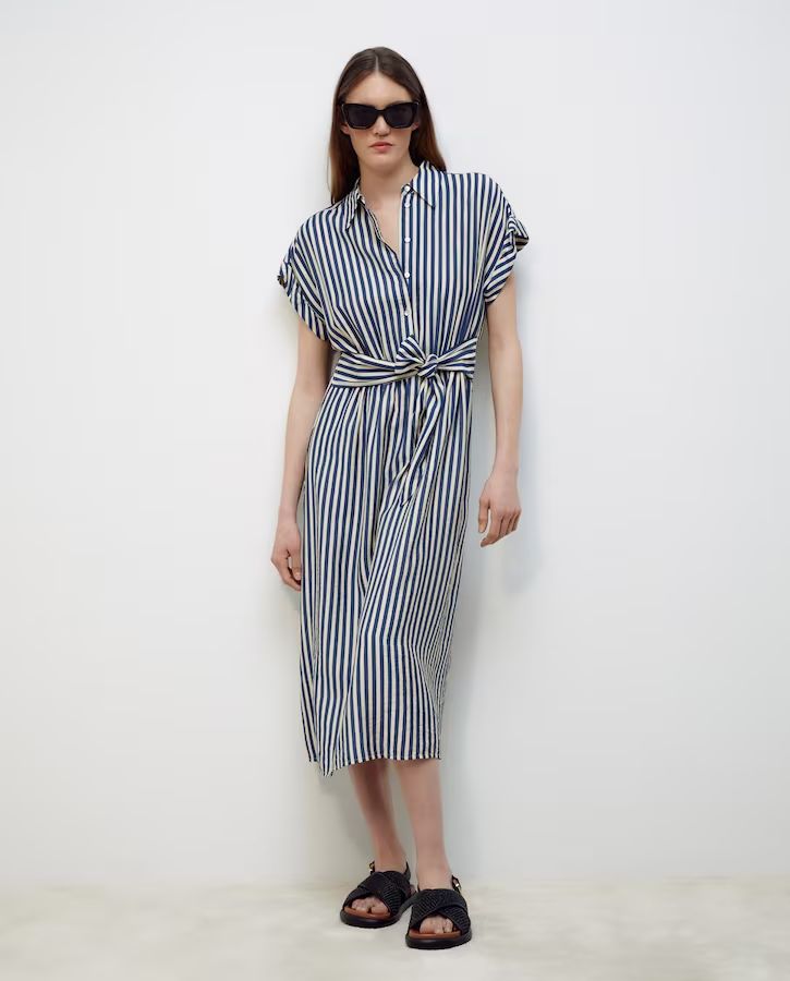 Vestido estampado manga corta