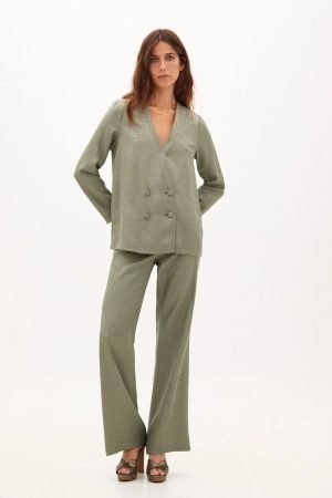 Americana cruzada en jacquard