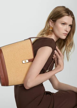 Bolso bucket efecto rafia