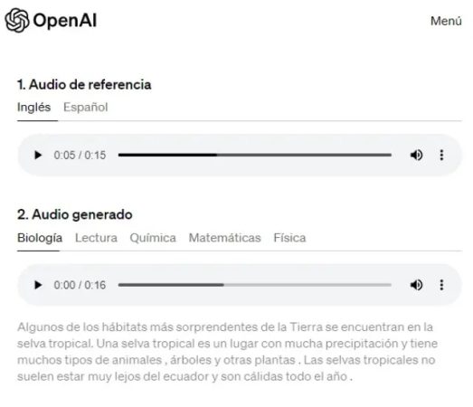 Tu voz, en manos de otro: Así es cómo Voice Engine de OpenAI imita tu voz a la perfección 1 Merca2.es Captura de Voice Engine