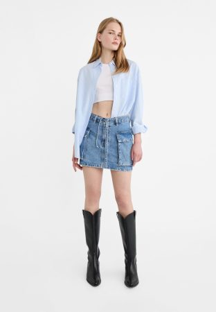 FALDA MINI CARGO DENIM