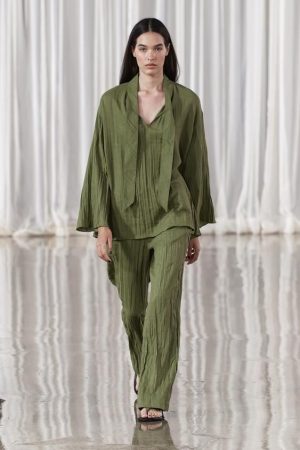 PANTALÓN PIJAMERO LINO ARRUGADO ZW COLLECTION