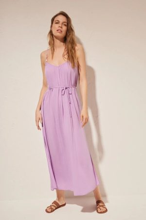 Vestido largo lila