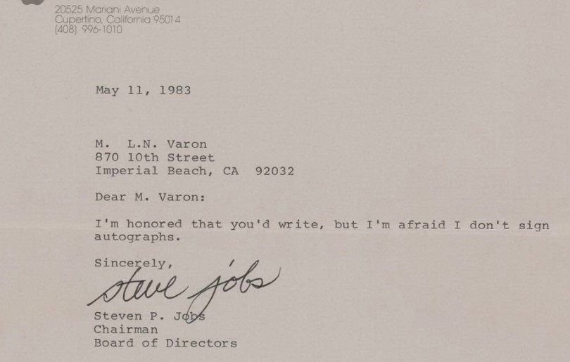 Por qué la última carta de Steve Jobs antes de morir se subastó a 400 mil dólares