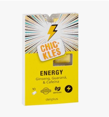 Alternativas de Mercadona para aliviar la resaca: chicles energy con ginseng, guaraná y cafeina Deliplus sabor mentolado gragea