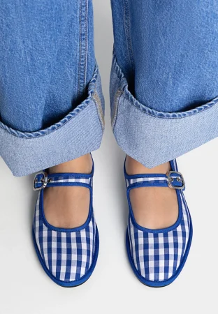 BAILARINA HEBILLA ESTAMPADO CUADROS