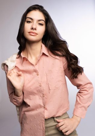 Camisa de manga larga en tejido plumeti de Mujer TEX