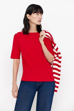 Camiseta básica escote barco