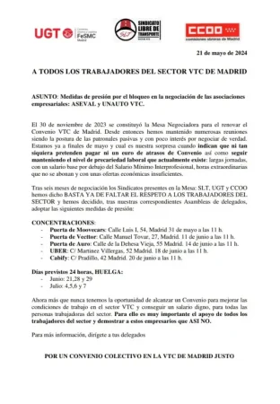 La imprevisión empresarial de Uber y Cabify les impide desbloquear la huelga 1 Merca2.es IMG 20240521 WA0023 Merca2.es