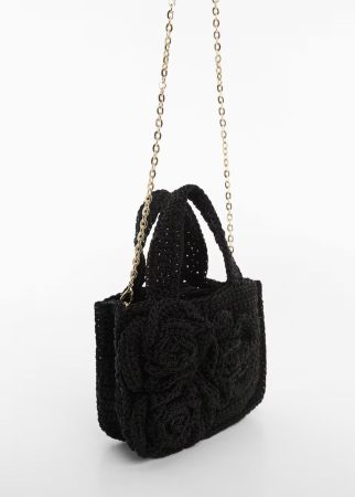 Mini bolso crochet flores