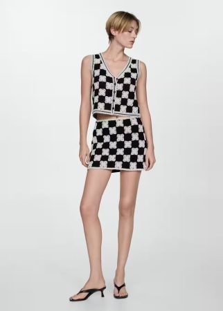 Minifalda crochet combinado