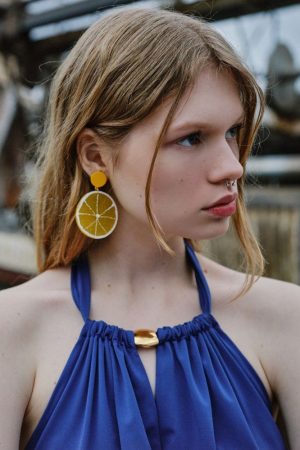 PENDIENTES LIMÓN RODAJA