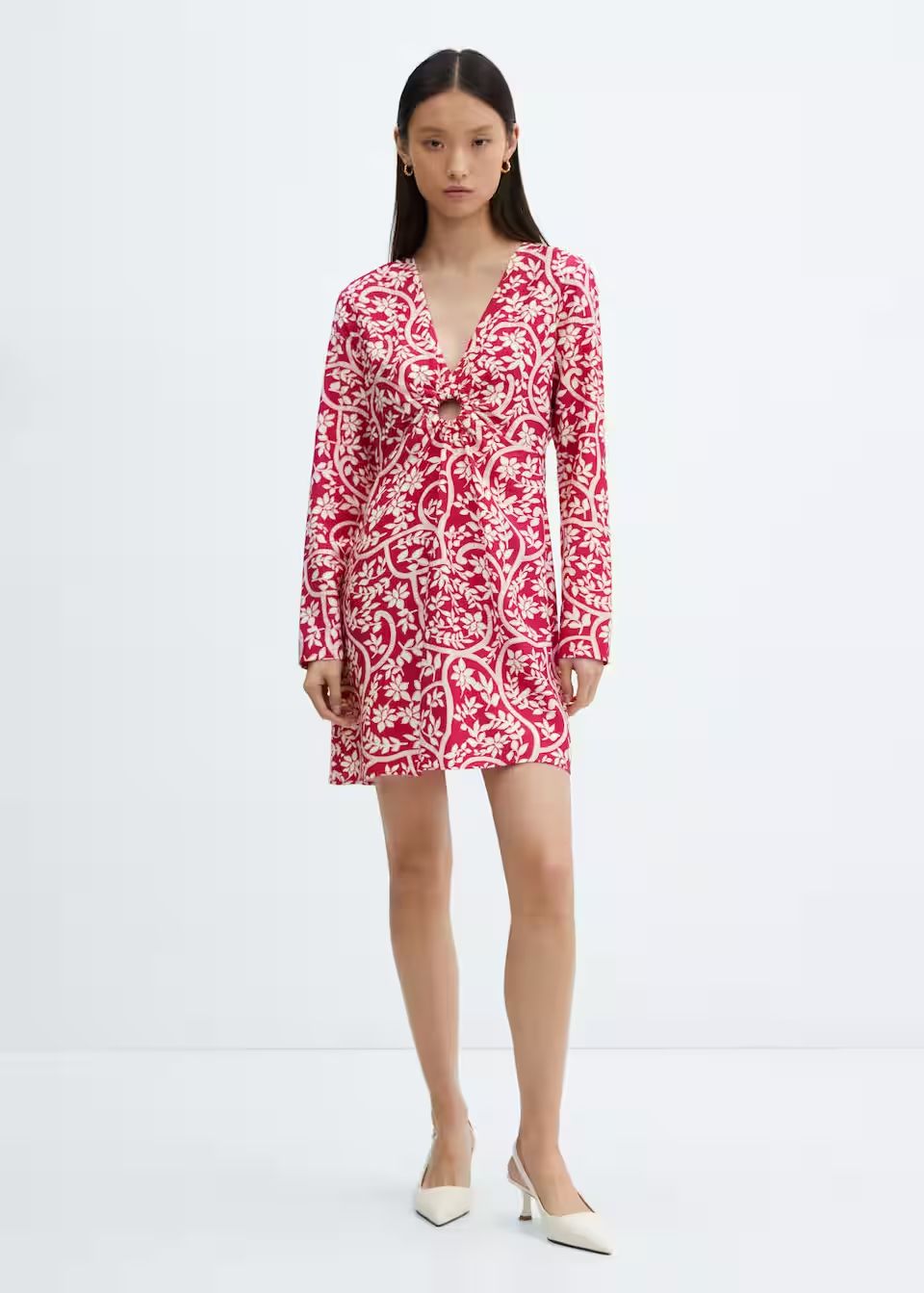 Vestido floral detalle aro